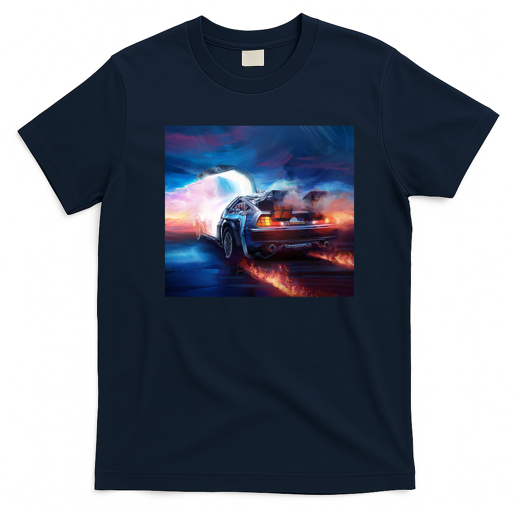 Back to the Future DeLorean Time Machine Tee - Navy Blue