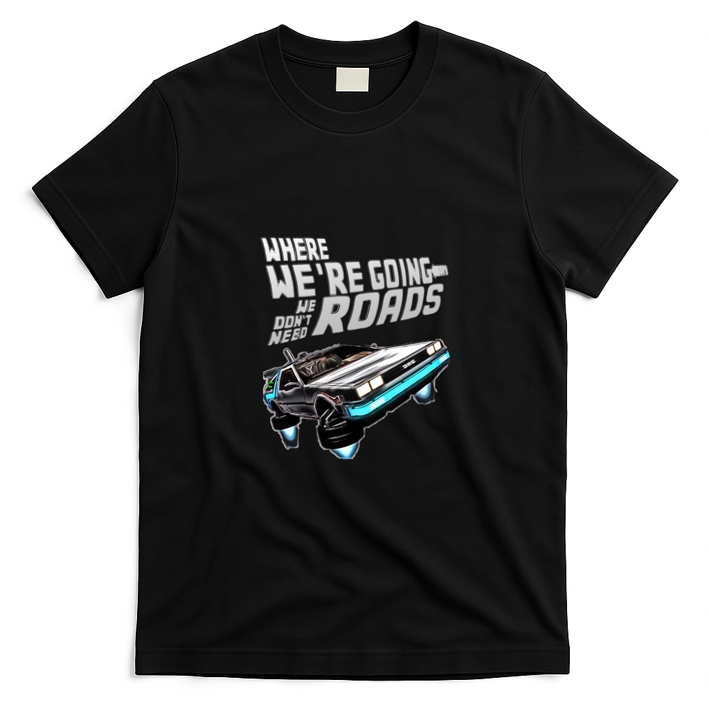 Back to the Future DeLorean Graphic Tee - Black