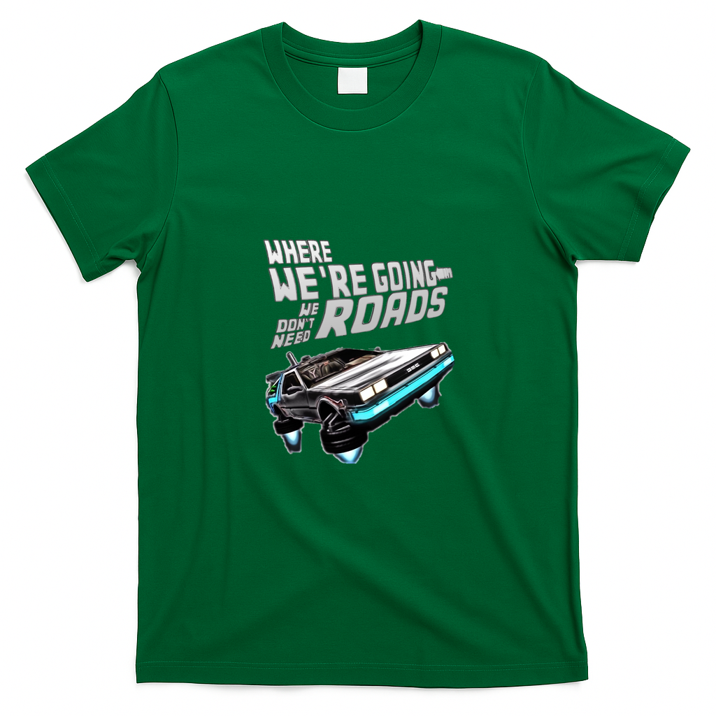 Back to the Future DeLorean Graphic Tee - Irish Green