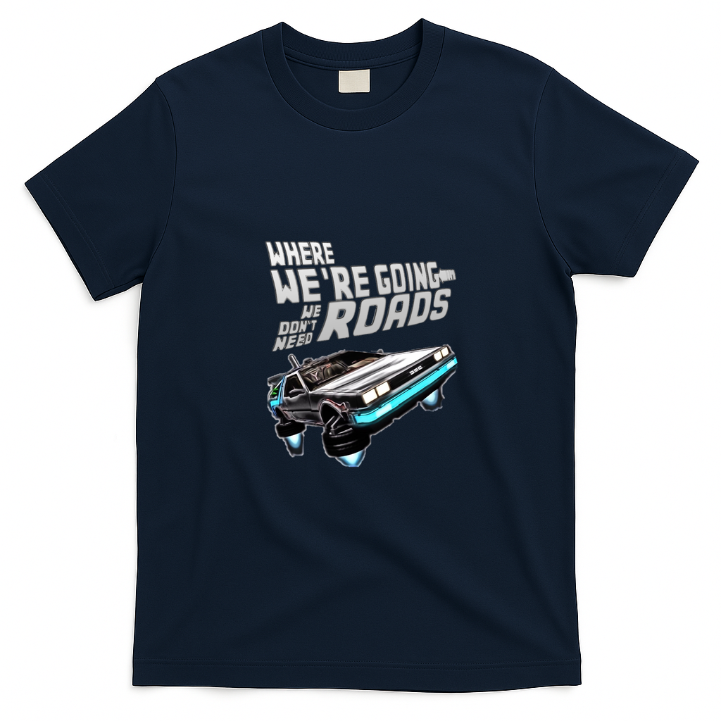 Back to the Future DeLorean Graphic Tee - Navy Blue