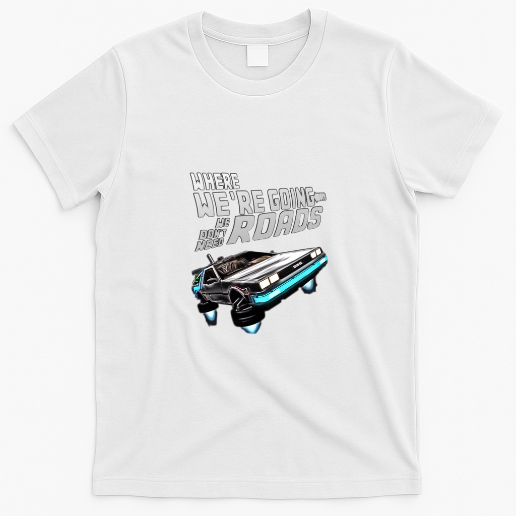 Back to the Future DeLorean Graphic Tee - White