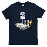 Hill Valley Gas Station DeLorean T-Shirt - Navy Blue