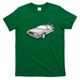Back to the Future DeLorean Retro Graphic Tee - Irish Green