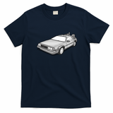 Back to the Future DeLorean Retro Graphic Tee - Navy Blue