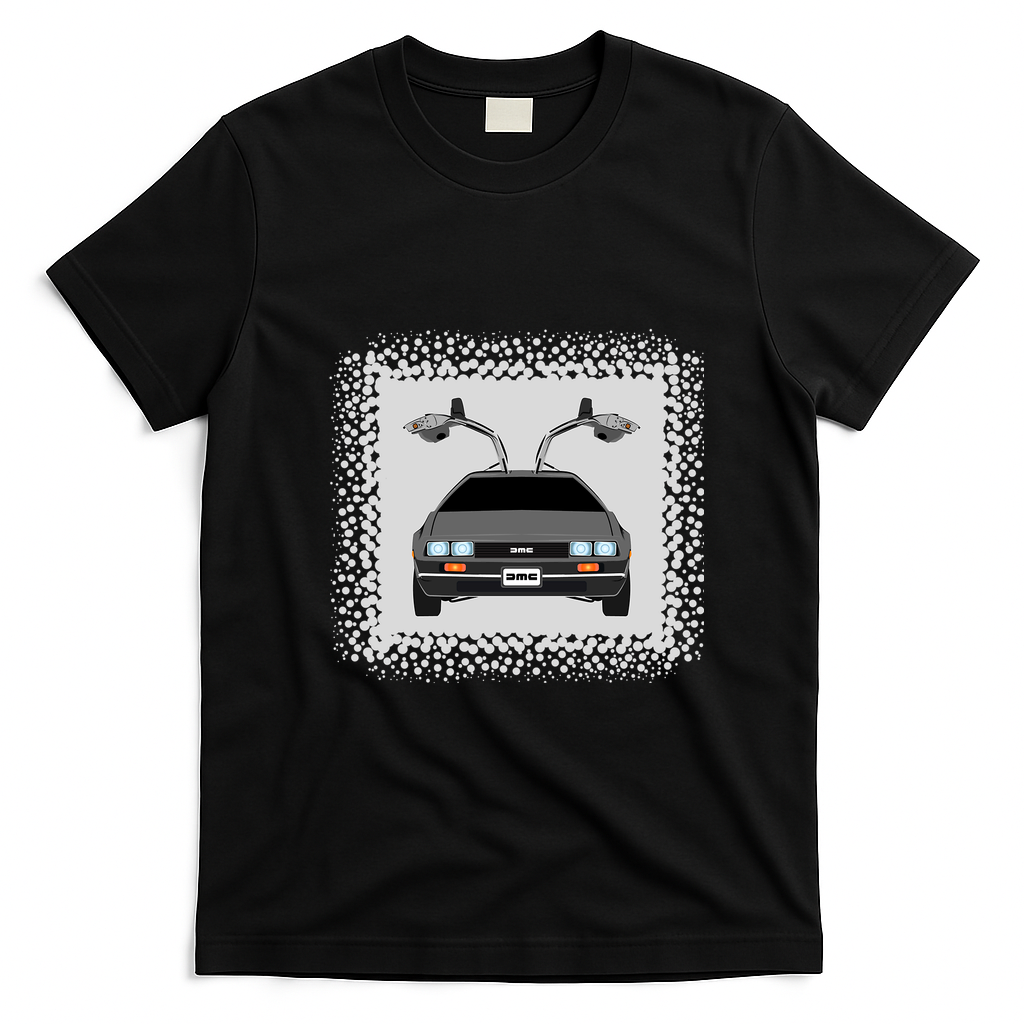 Back to the Future DeLorean Old-School T-Shirt - Black