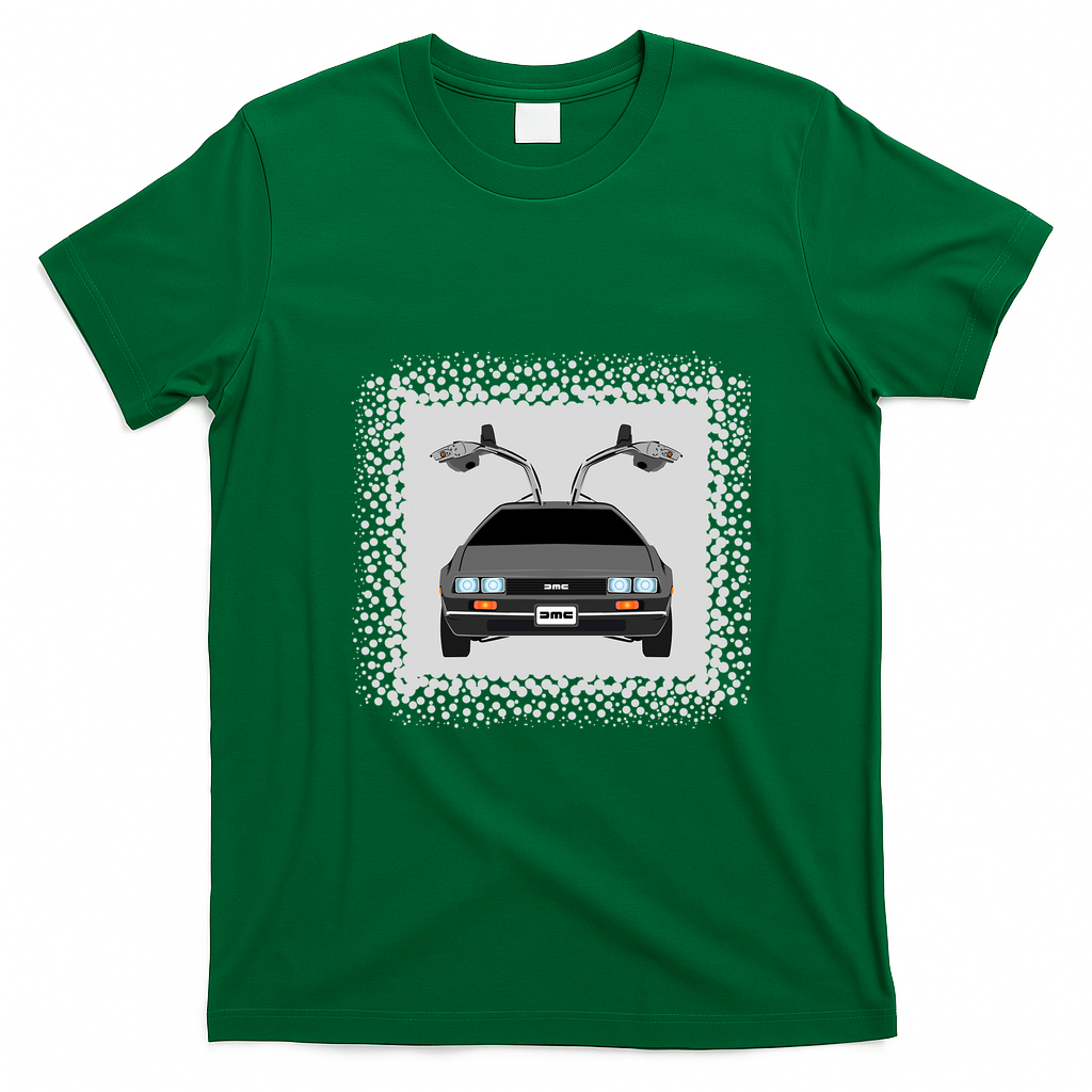 Back to the Future DeLorean Old-School T-Shirt - Irish Green