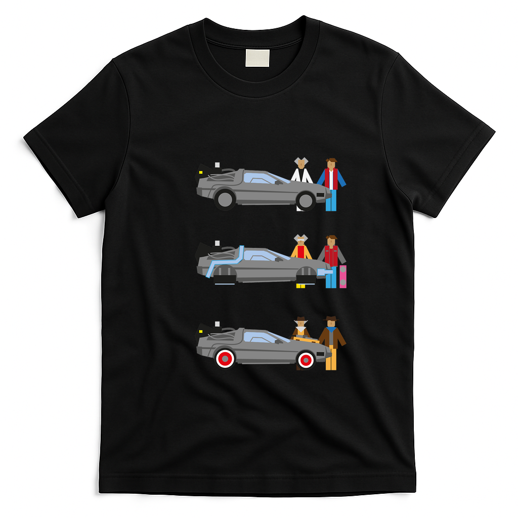 Back to the Future DeLorean Graphic T-Shirt - Black