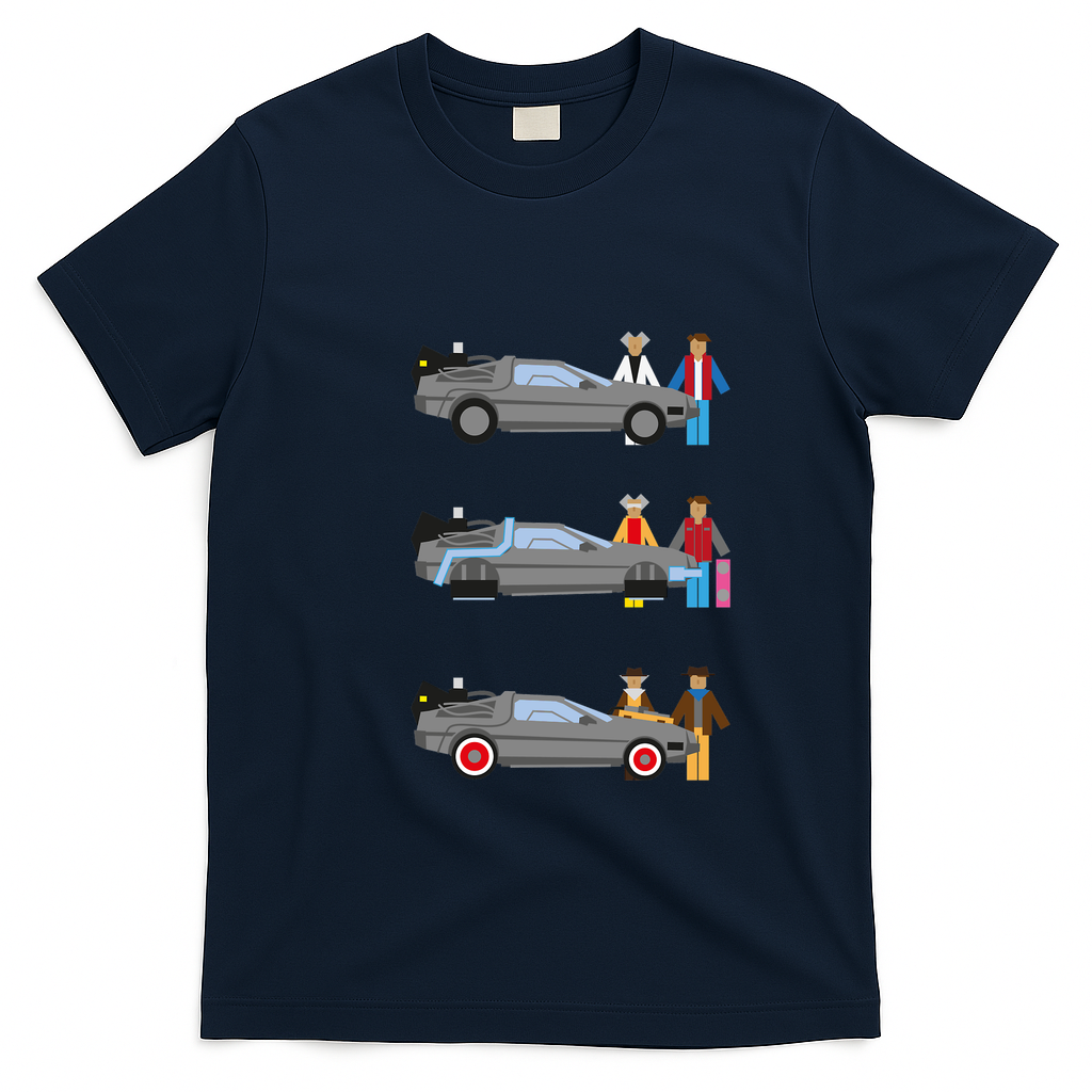 Back to the Future DeLorean Graphic T-Shirt - Navy Blue