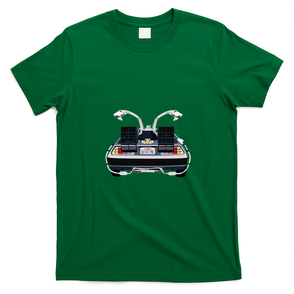 Back to the Future OUTATIME DeLorean Tee - Irish Green