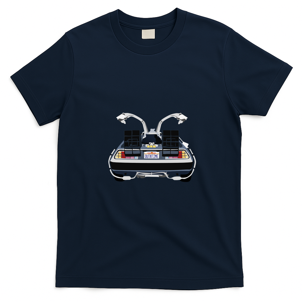 Back to the Future OUTATIME DeLorean Tee - Navy Blue