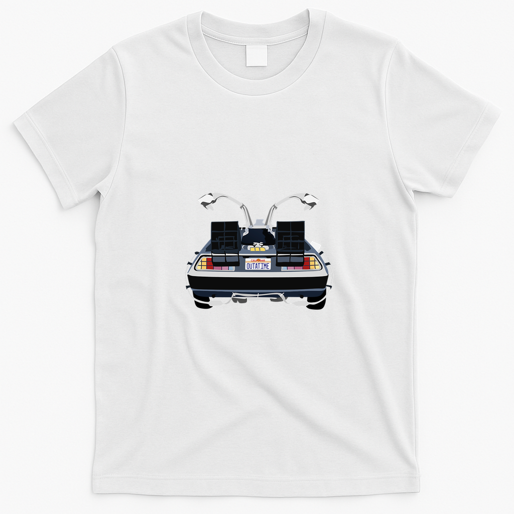 Back to the Future OUTATIME DeLorean Tee - White