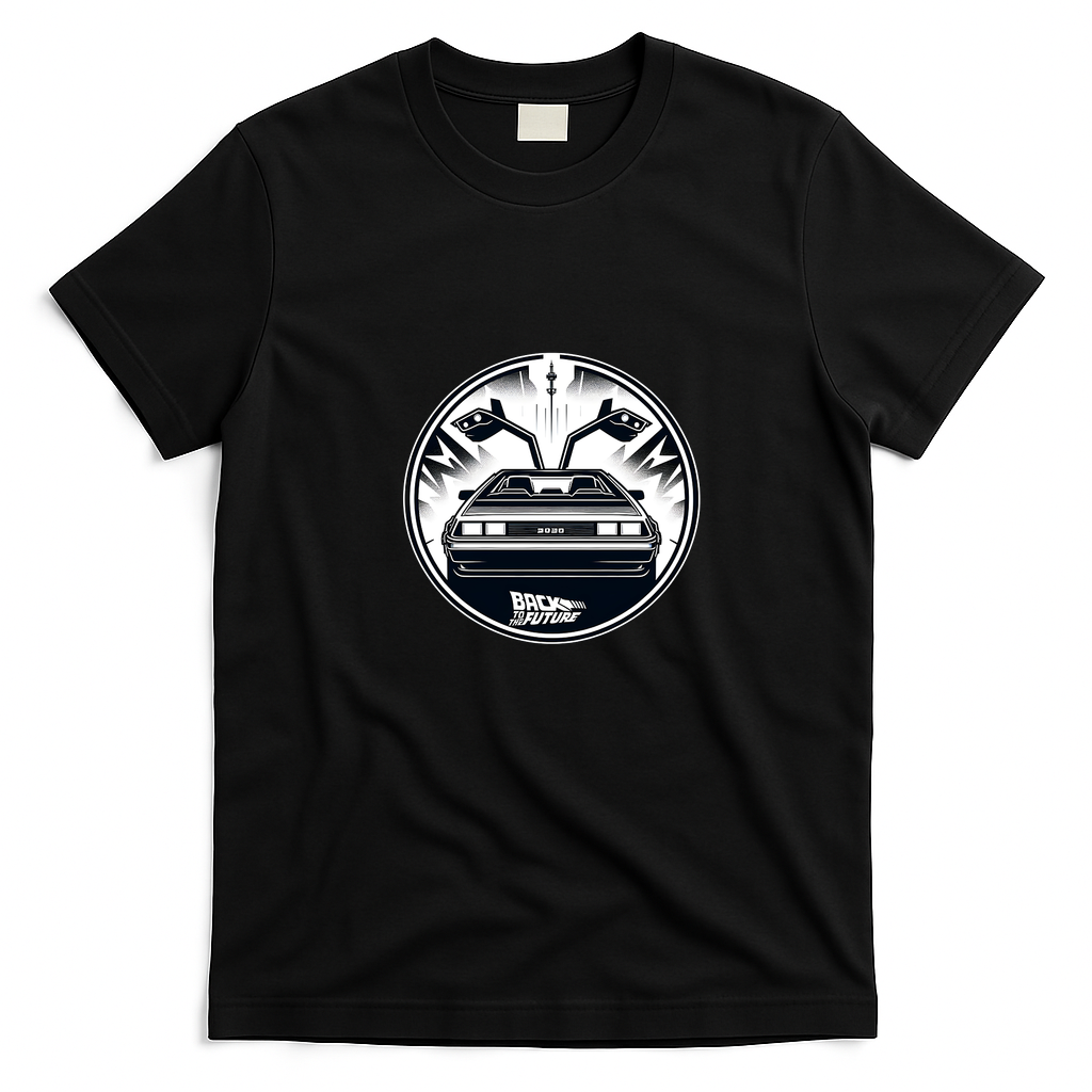 Back to the Future DeLorean Bold Graphic Tee - Black