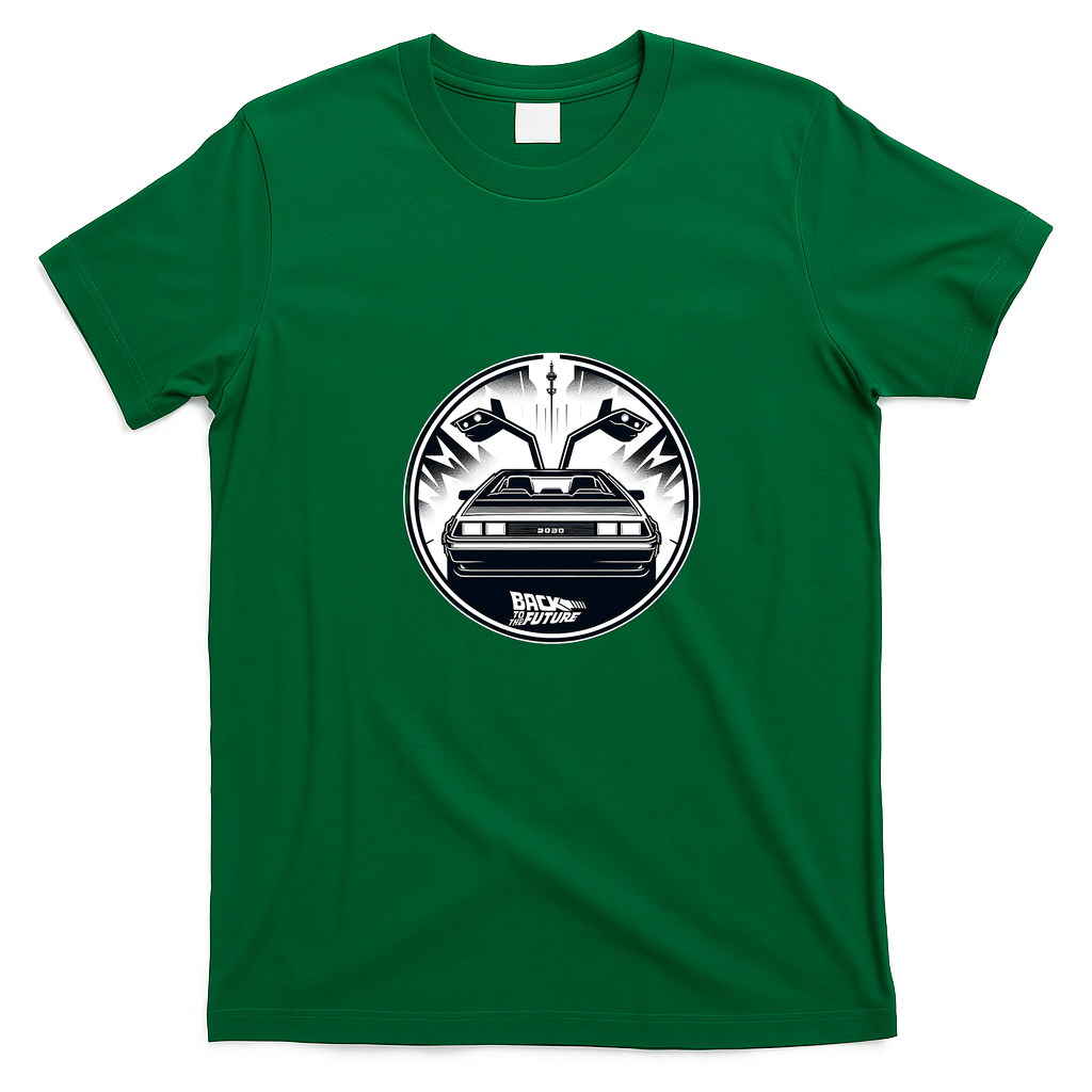 Back to the Future DeLorean Bold Graphic Tee - Irish Green