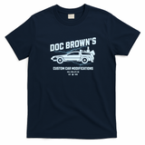 Back to the Future Doc Brown’s Car Modifications Graphic T-Shirt - Navy Blue