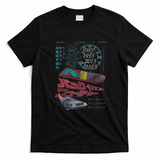 Back to the Future DeLorean and Hoverboard Kanji Graphic T-Shirt - Black