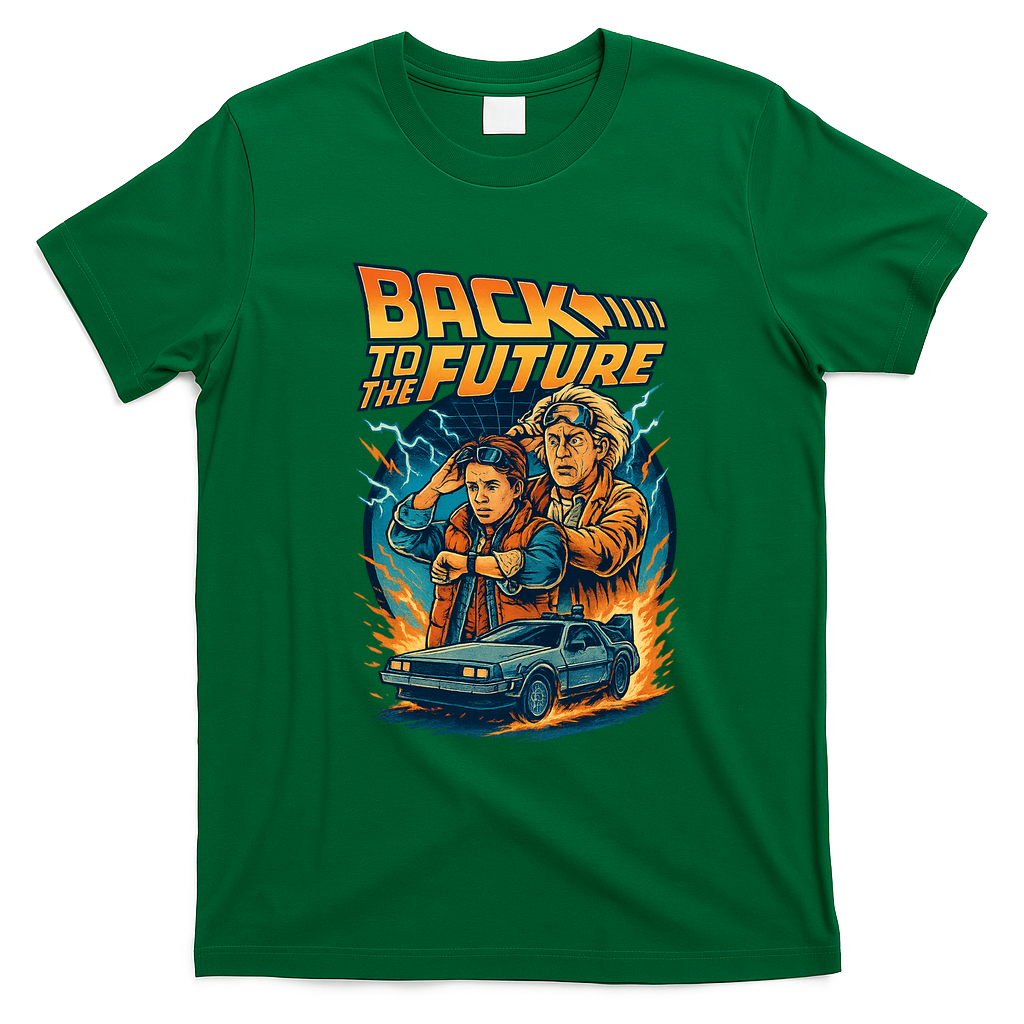 Back to the Future Retro Fan Art T-Shirt - Irish Green