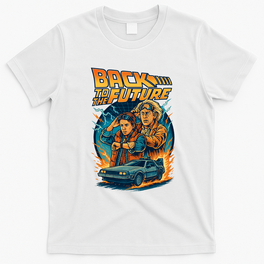 Back to the Future Retro Fan Art T-Shirt - White
