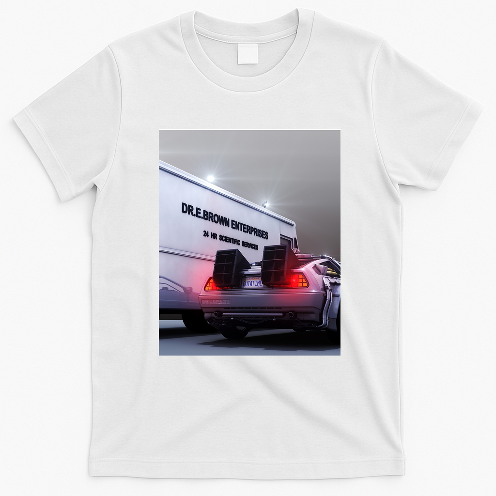 Twin Pines Mall California DeLorean T-Shirt - White