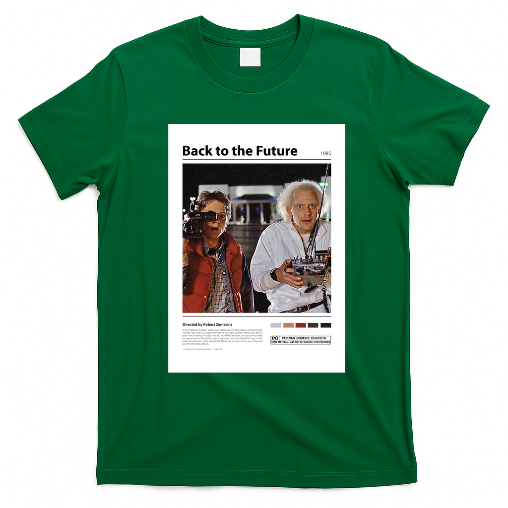 Back to the Future Movie Poster T-Shirt - Irish Green