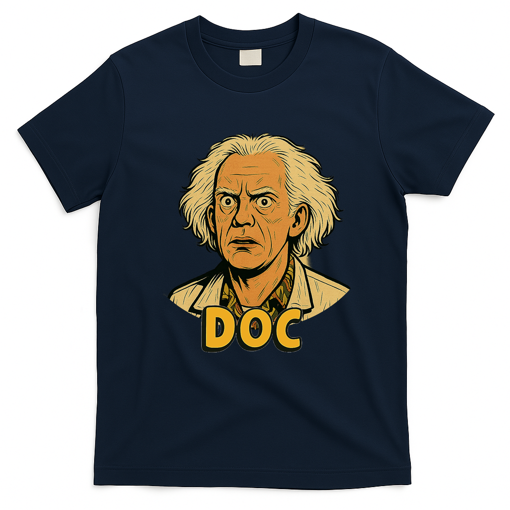 Back to the Future McFly Retro Graphic Tee - Navy Blue