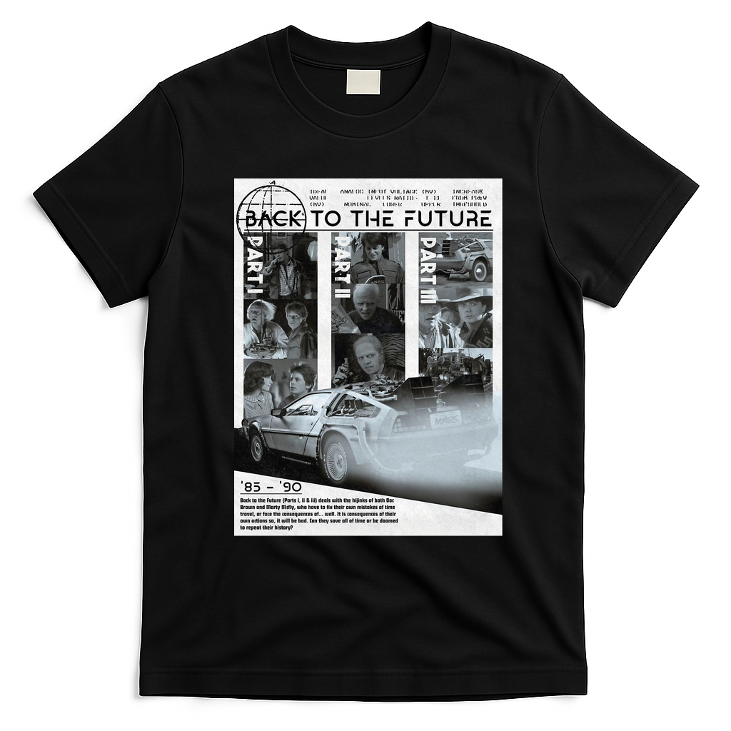 Back to the Future Retro ’80s Sci-Fi Tee - Black