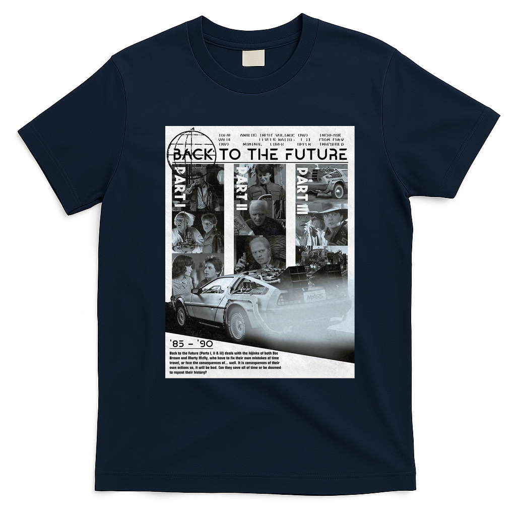 Back to the Future Retro ’80s Sci-Fi Tee - Navy Blue