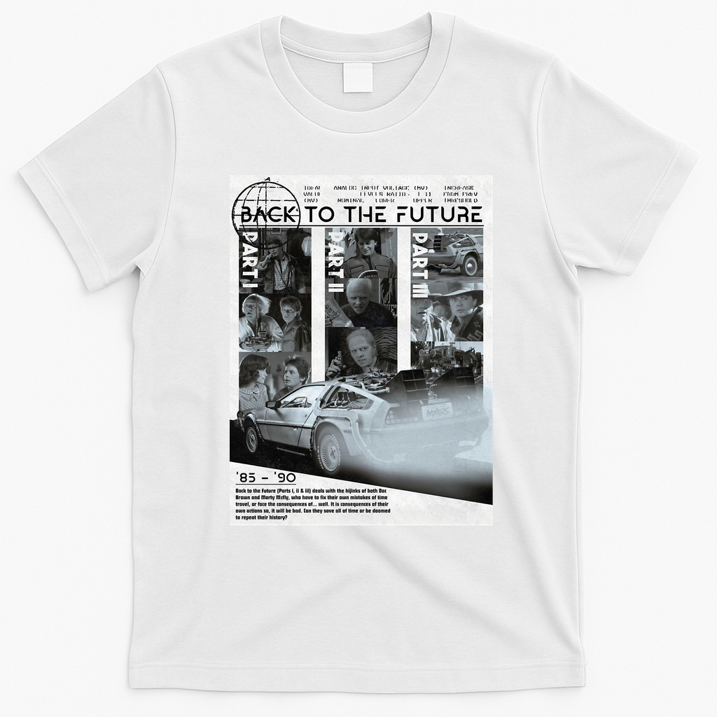 Back to the Future Retro ’80s Sci-Fi Tee - White