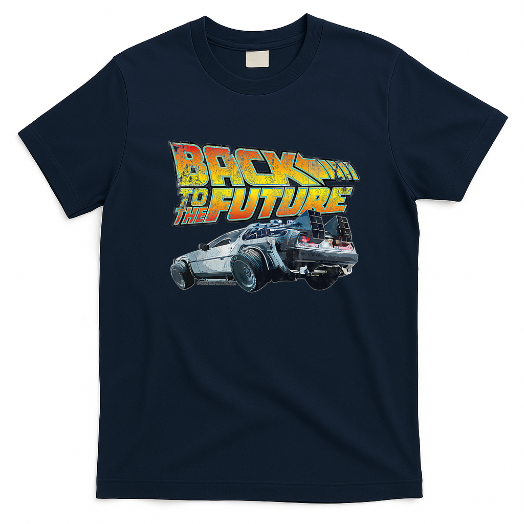 Back to the Future Vintage Logo Tee - Navy Blue