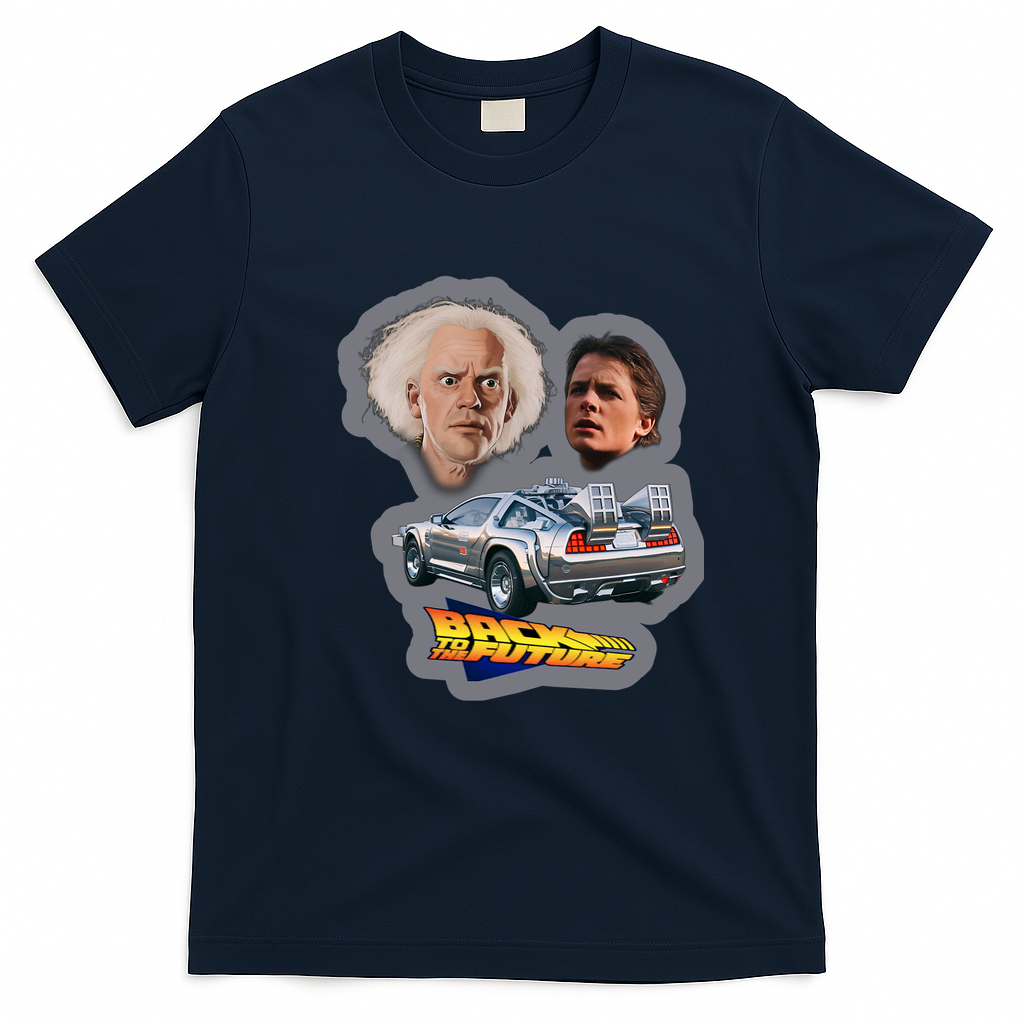 Back to the Future Retro T-Shirt - Navy Blue