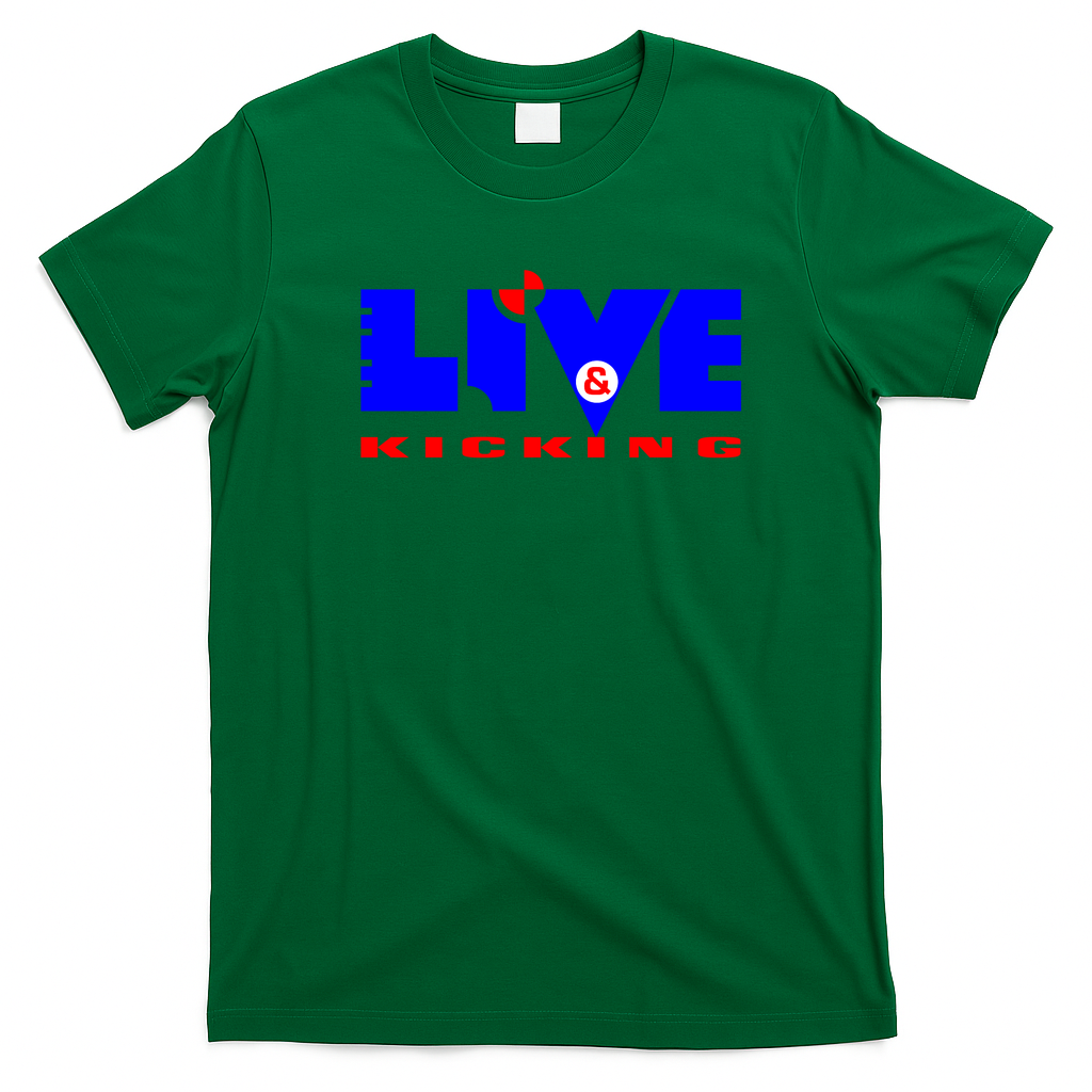Live & Kicking Retro Graphic Tee - Irish Green