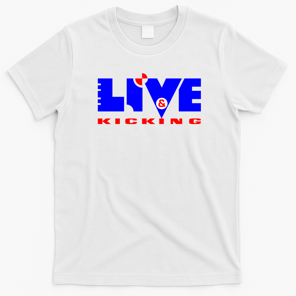 Live & Kicking Retro Graphic Tee - White