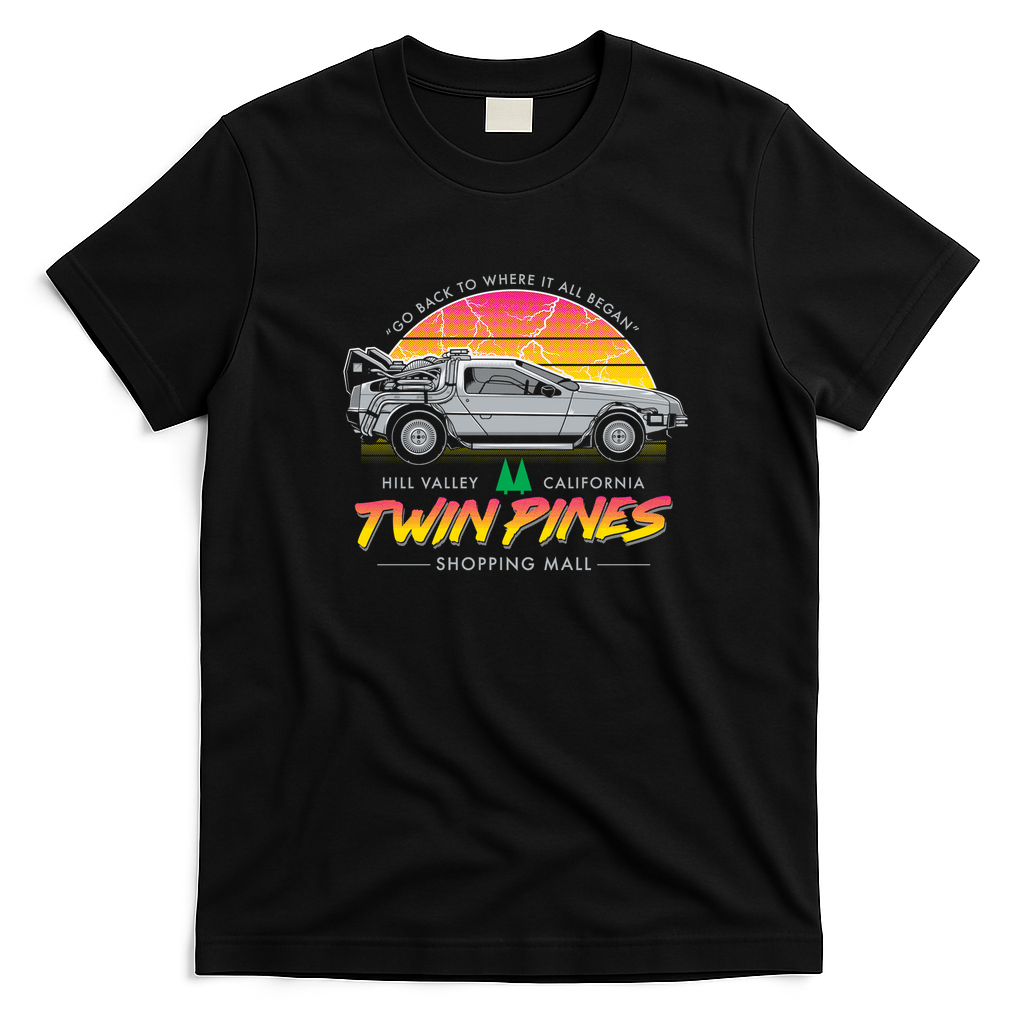 Back to the Mall Retro ’80s Sci-Fi T-Shirt - Black