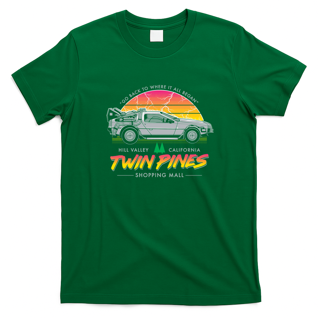 Back to the Mall Retro ’80s Sci-Fi T-Shirt - Irish Green