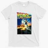 Back to the Future Movie Poster Retro Graphic Tee - White