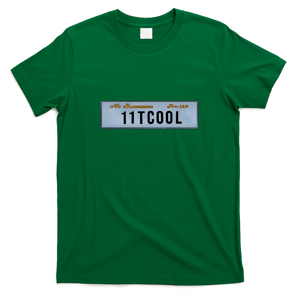No Blueberries License Plate T-Shirt - Irish Green