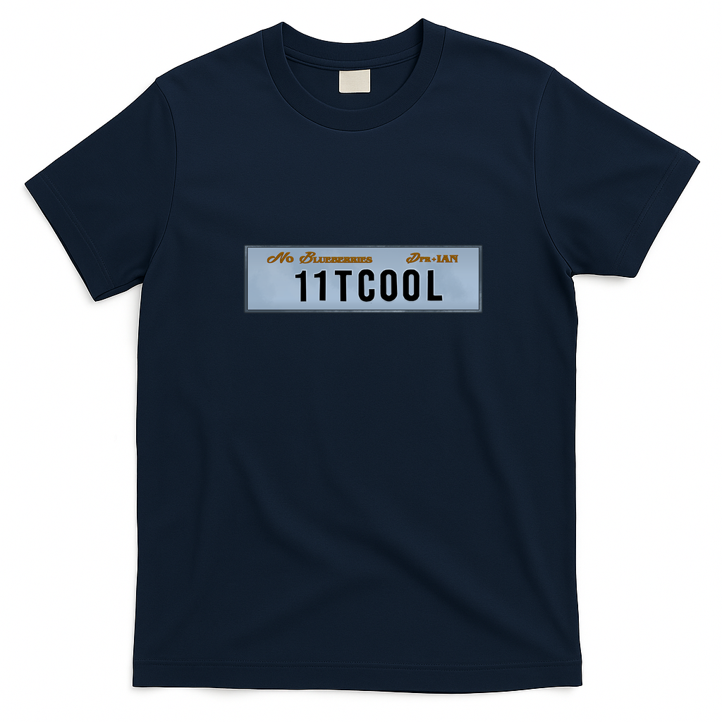 No Blueberries License Plate T-Shirt - Navy Blue