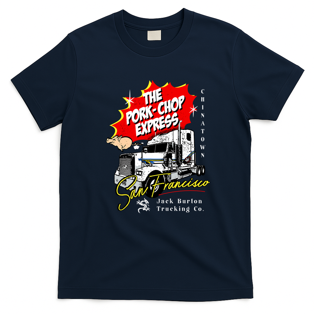 Bee Nice Pork Chop Express Graphic Tee - Navy Blue