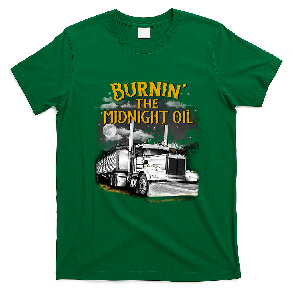 Burning Oil Vintage Trucker T-Shirt - Irish Green