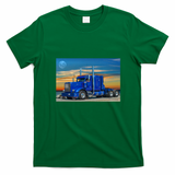 Blue Peterbilt Truck Graphic Tee - Irish Green