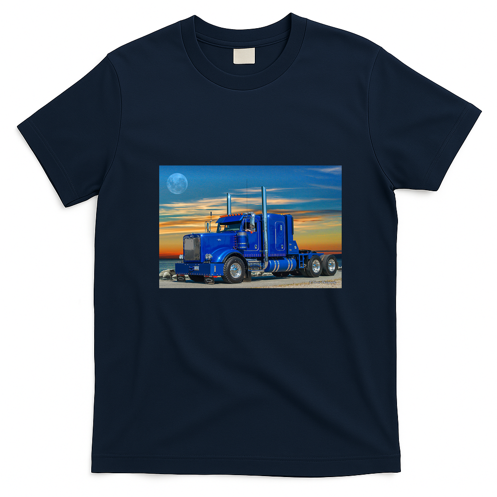 Blue Peterbilt Truck Graphic Tee - Navy Blue