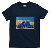 Blue Peterbilt Truck Graphic Tee - Navy Blue