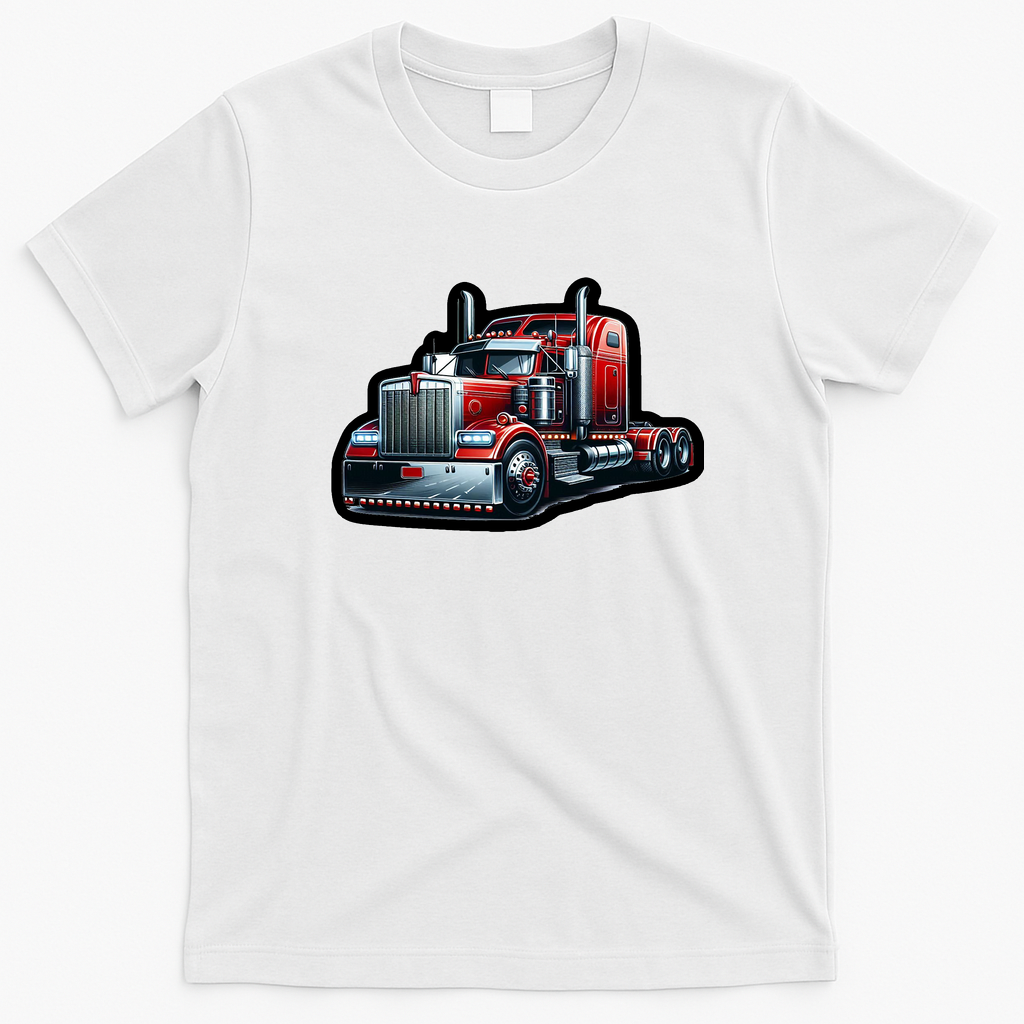 Big Red Kenworth Truck T-Shirt - White