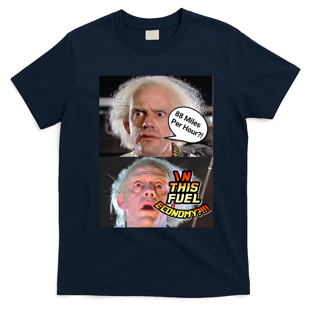 Slow Down and Save Future Gas T-Shirt - Navy Blue