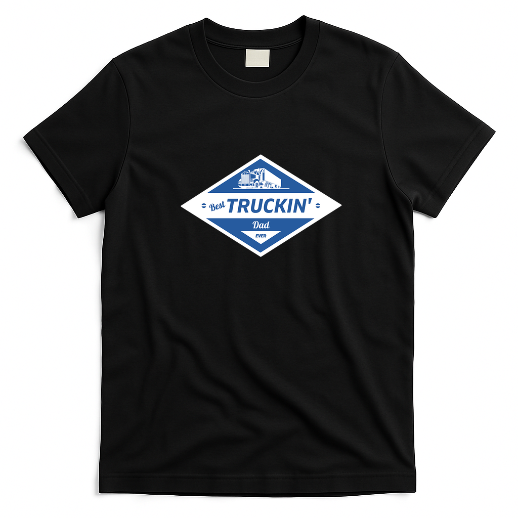 Best Truckin' Dad Ever Retro Graphic Tee - Black