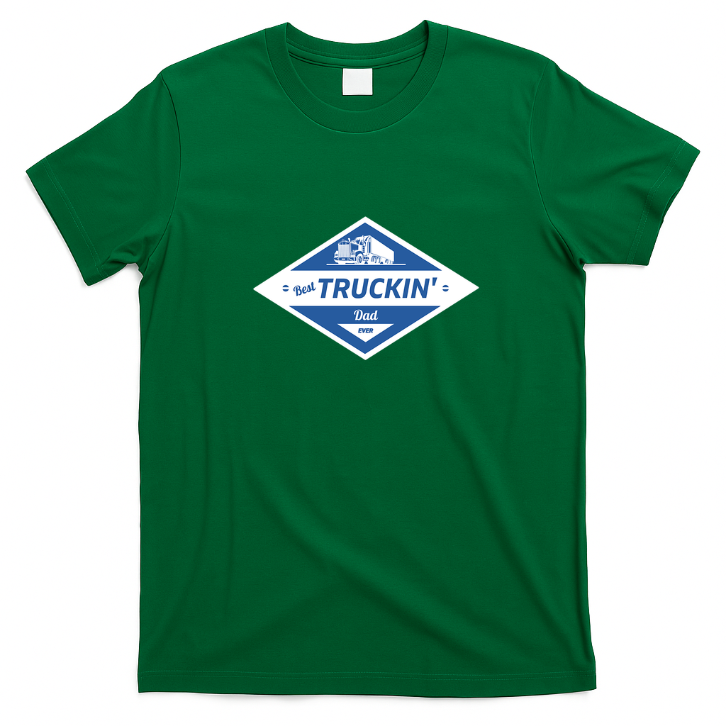 Best Truckin' Dad Ever Retro Graphic Tee - Irish Green