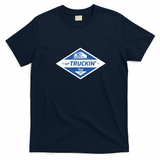 Best Truckin' Dad Ever Retro Graphic Tee - Navy Blue