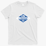 Best Truckin' Dad Ever Retro Graphic Tee - White
