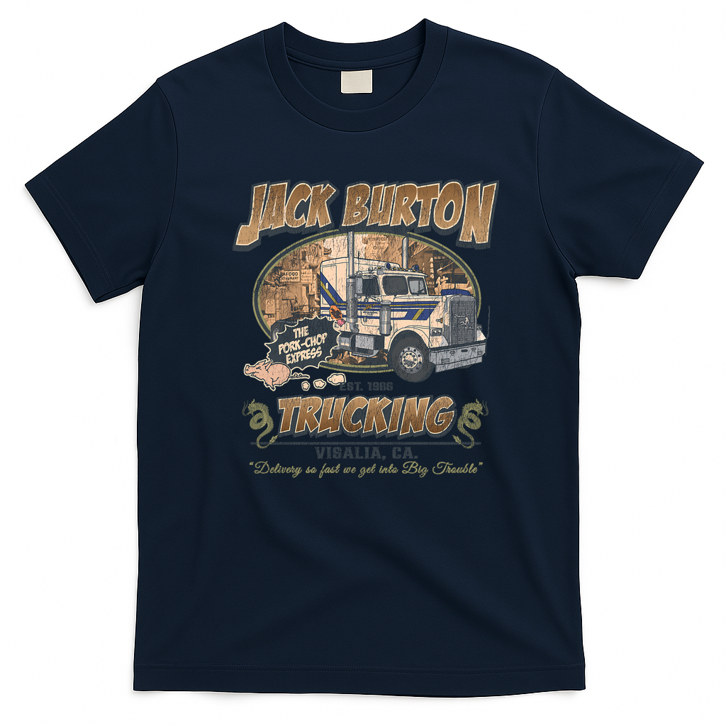 Big Trouble Trucking Co. Vintage Logo T-Shirt - Navy Blue