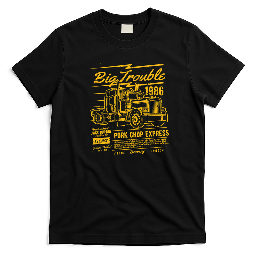 Big Trouble Vintage Graphic T-Shirt - Black