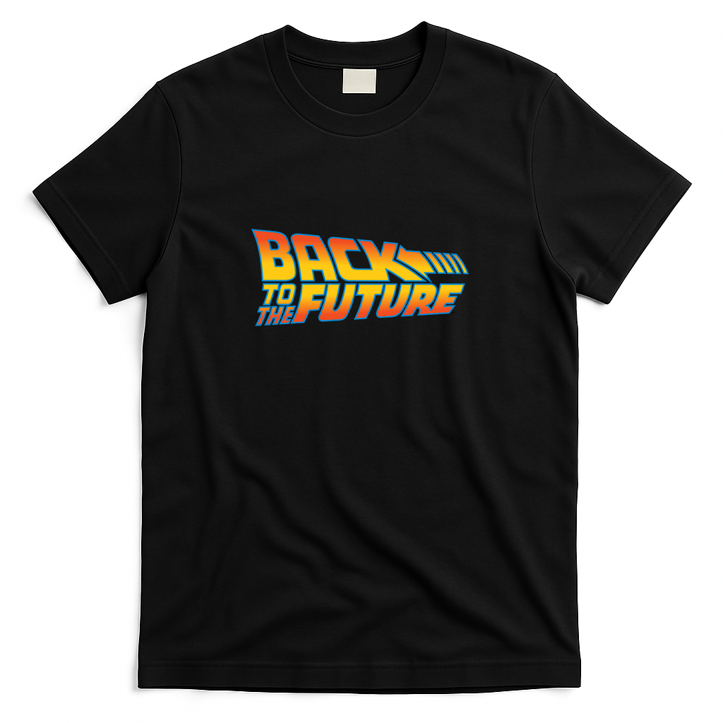 Back to the Future Distressed Graphic Tee - Black